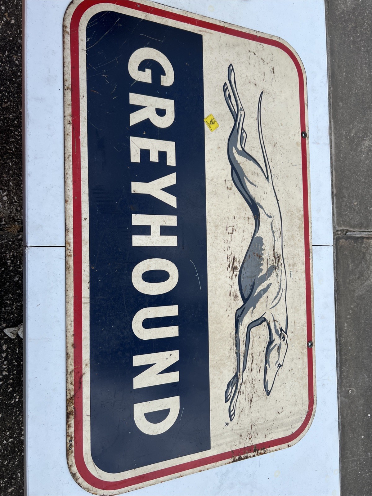 Greyhound Gas Oil Vintage Collectable  Sign 40”x24” Double Sided