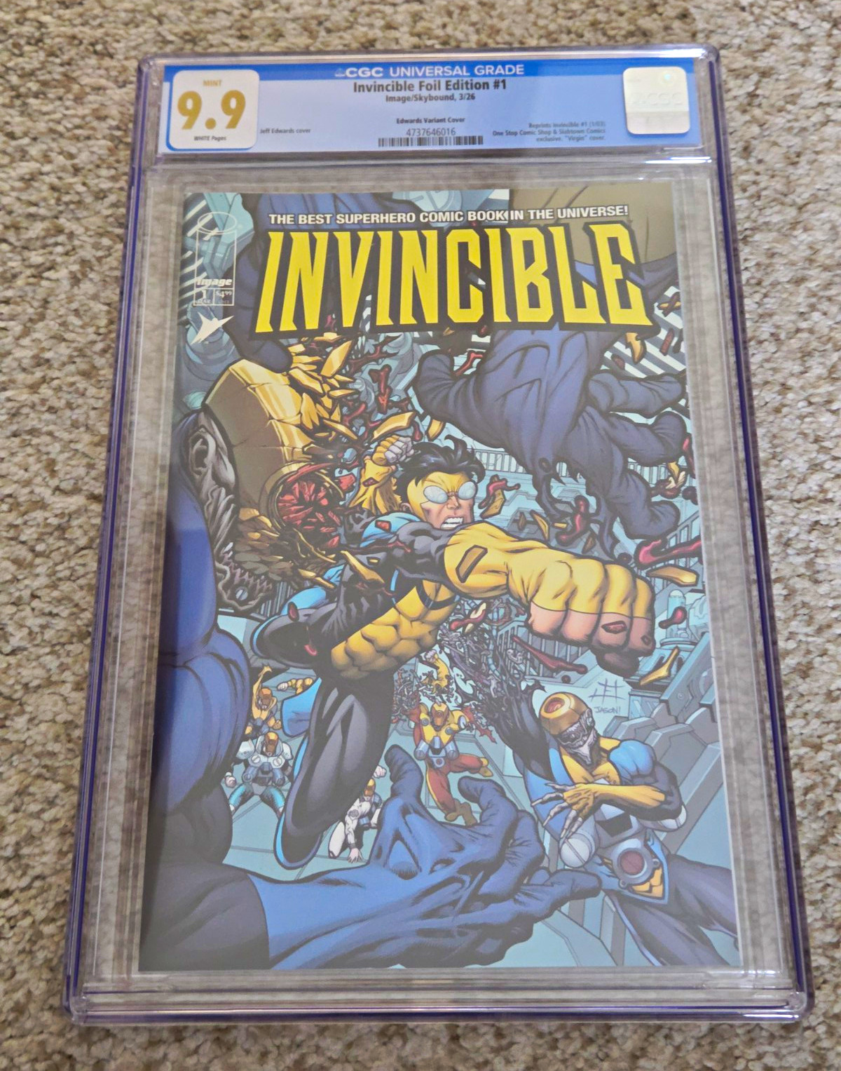 Image Comics Invincible #1 CGC 9.9 First Edition 1:50 Ottley Sketch