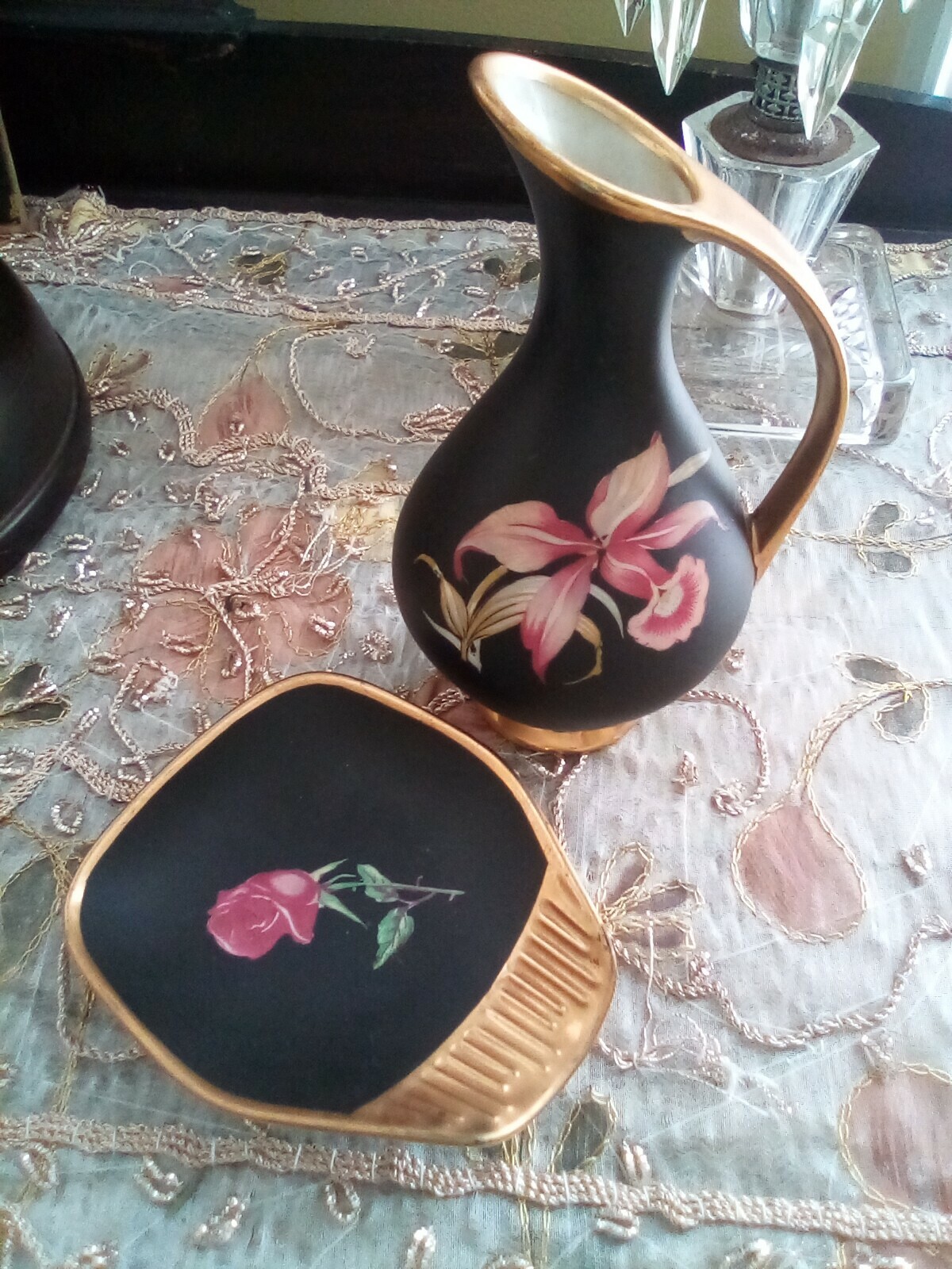 Rare Black German Plankenhammer China with 24k Gold  Beautiful