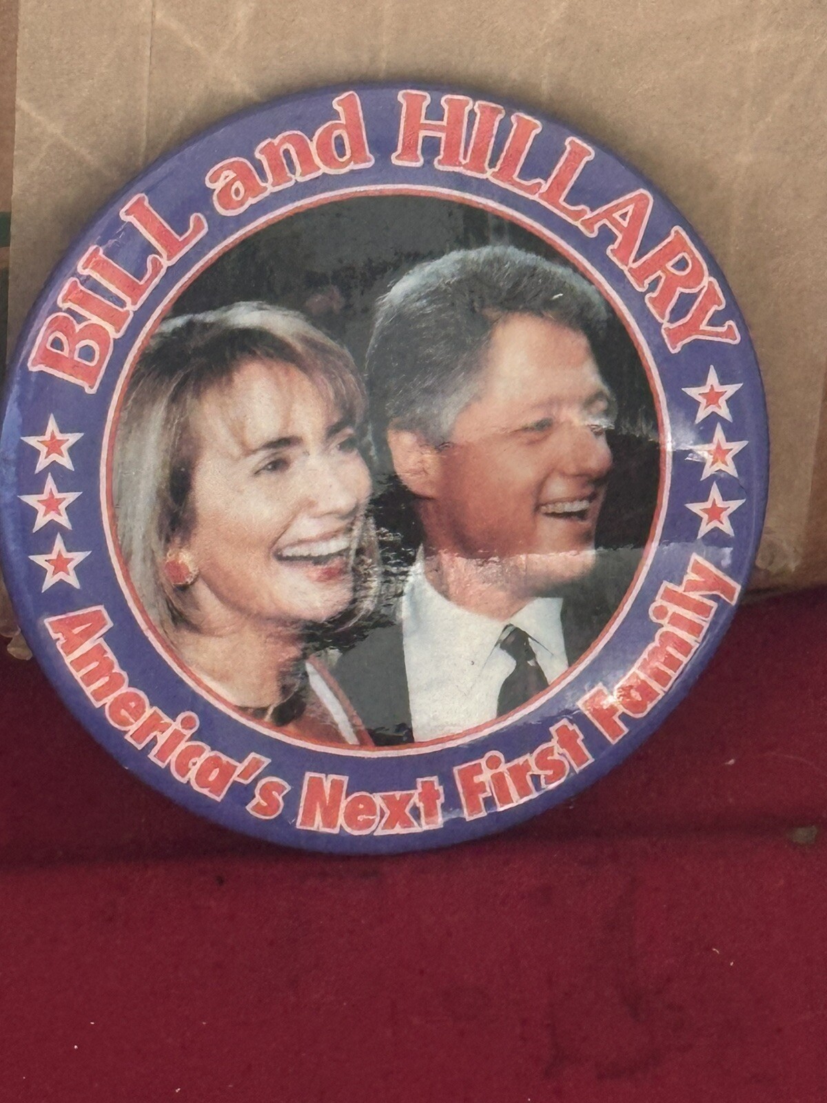 Political Pin/Button Bill and Hillary Clinton America\'s Next First Family Political Pin/Button Bill and Hillary Clinton America\'s Next First Family