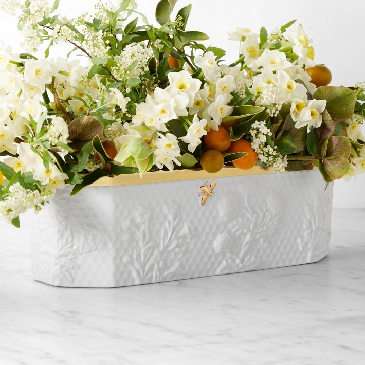 Honeycomb Rectangular Vase with Frog-williamssonoma|41561
