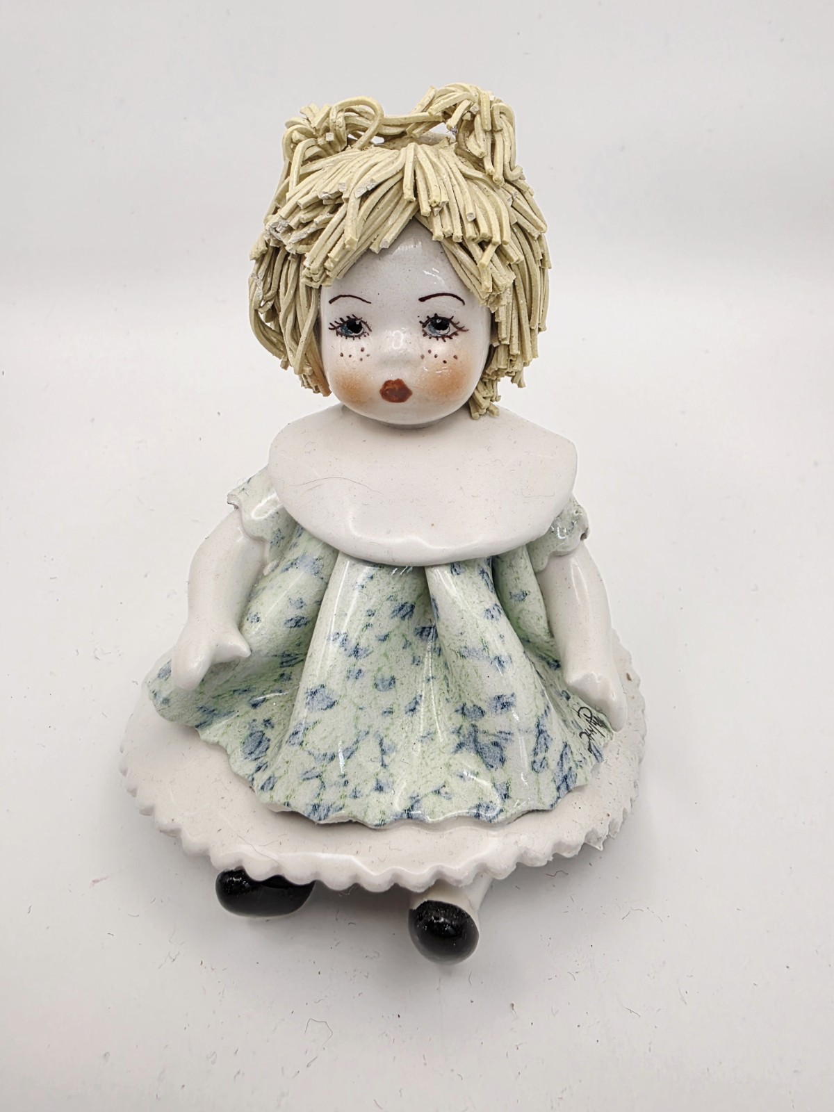 Vintage Lino Zampiva Ceramic Blonde Hair Spaghetti Doll Figurine Italian Vintage Lino Zampiva Ceramic Blonde Hair Spaghetti Doll Figurine Italian