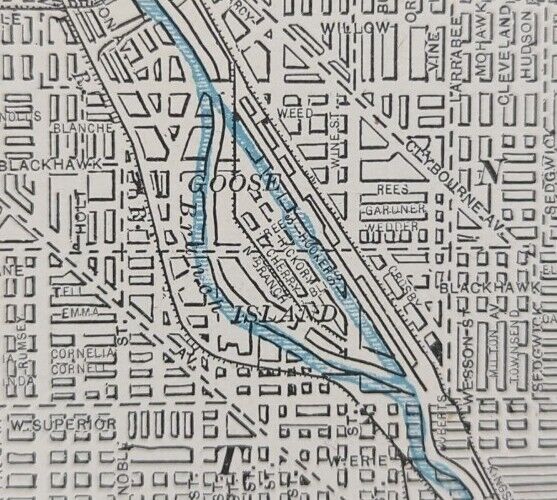 Vintage 1896 CHICAGO ILLINOIS Map 11\