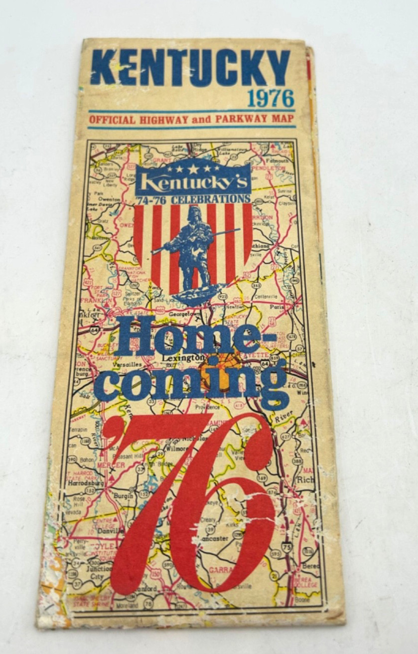 Vintage 1976 Kentucky Homecoming '76 Bicentennial Highway Road Map Travel Epheme