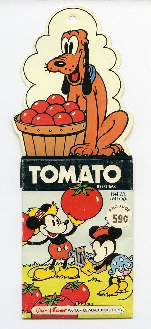 Vintage Disney Tomato Seeds Micky Minnie Mouse View Camera Pluto