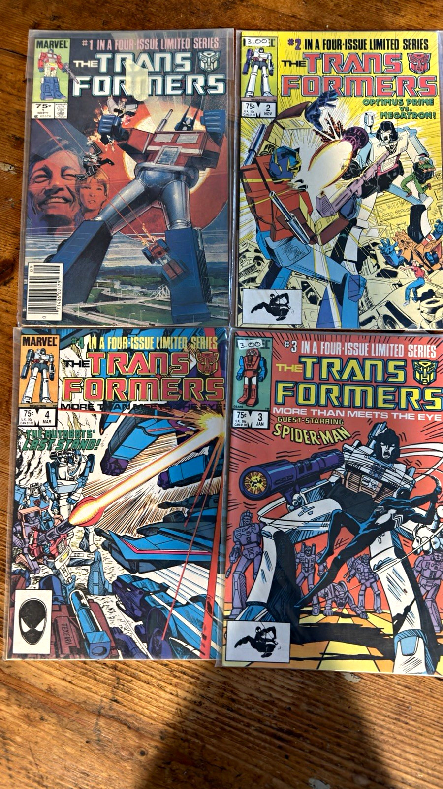 Marvel The Transformers #1-4 4-Issue Limited Series Comic Book Lot 1984