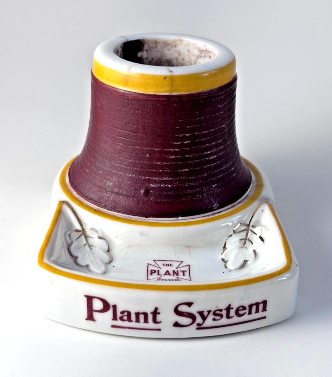 Antique The Plant System Railroad Match Holder Union Porcelain Works 1880s-90s