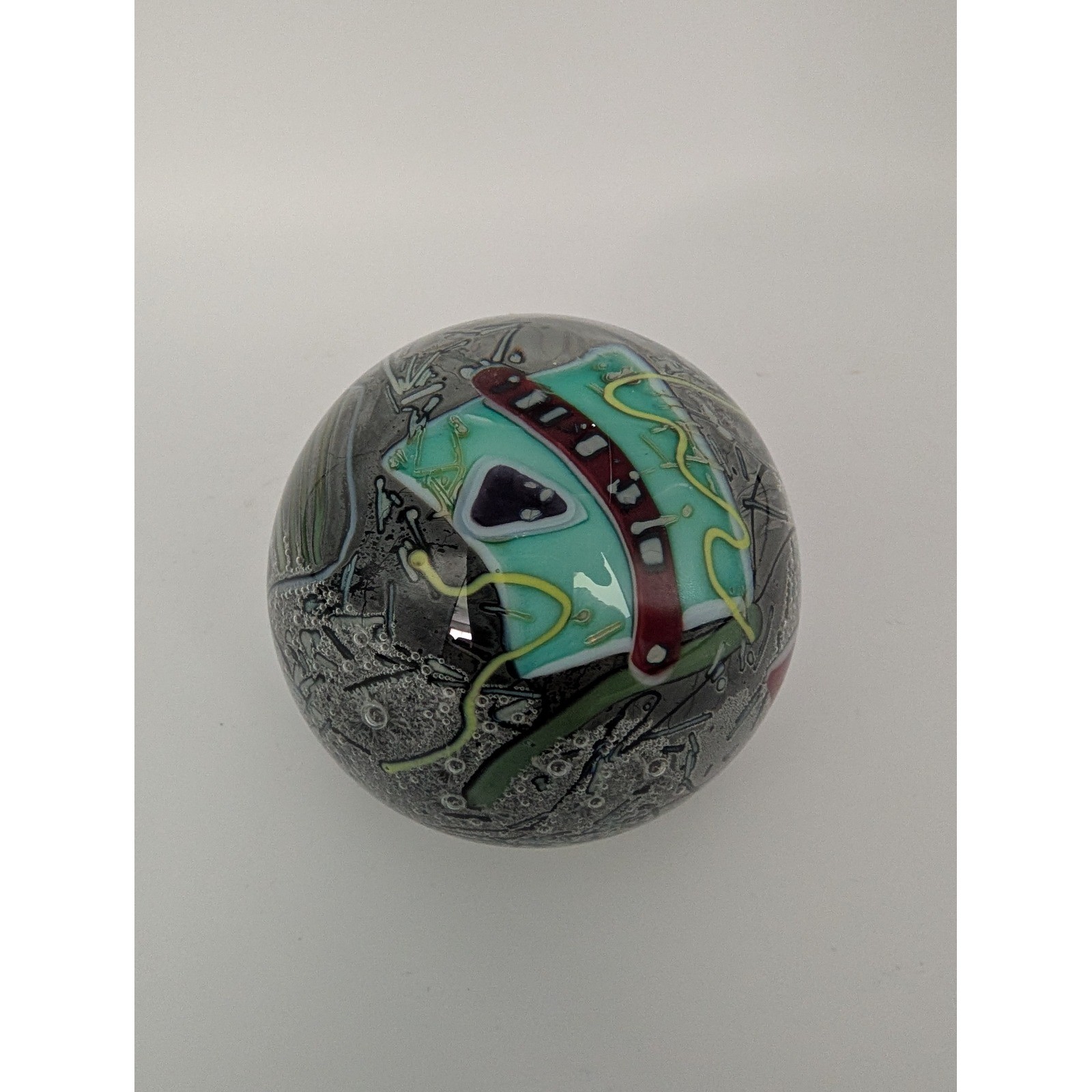 Vintage Studio Art Glass Abstract Paperweight, Unsigned, Dichroic