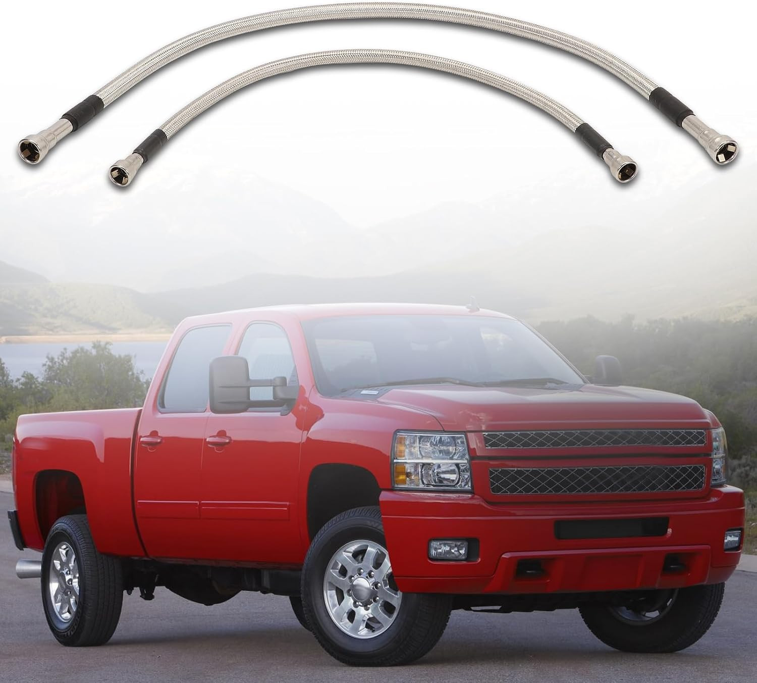 Fuel Tank Hoses Stainless for Sierra Silverado 2500HD 3500HD 6.6L Duramax 2001-2