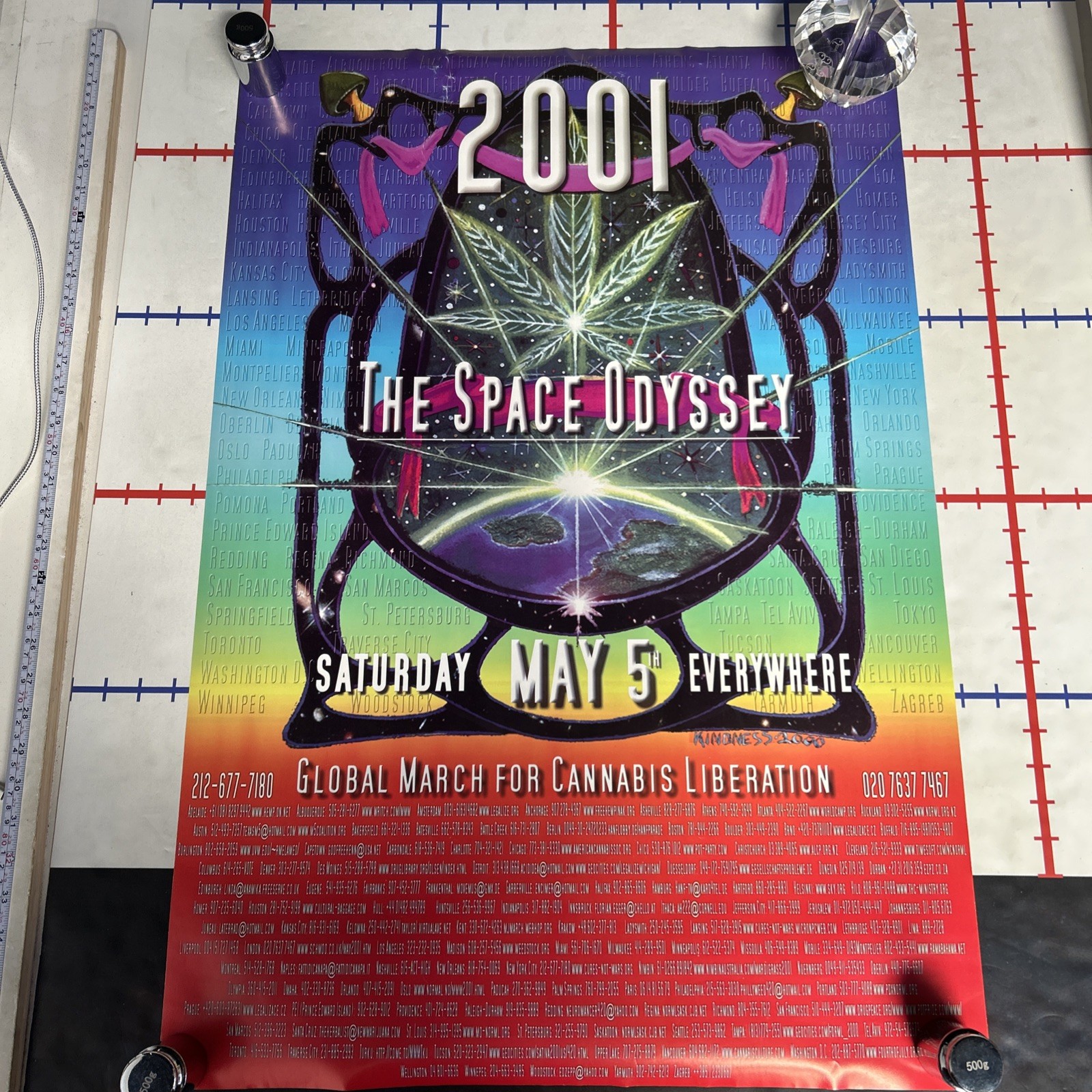 Marijuana Rally Poster  “Global March for Cannabis Liberation….EVERYWHERE 2001”