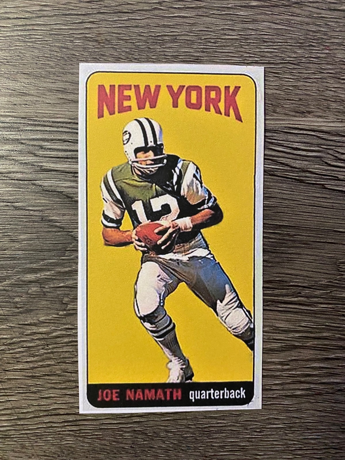 FOOTBALL: JOE NAMATH CUSTOM CARD = 1964 TOPPS TALL BOY 2.5
