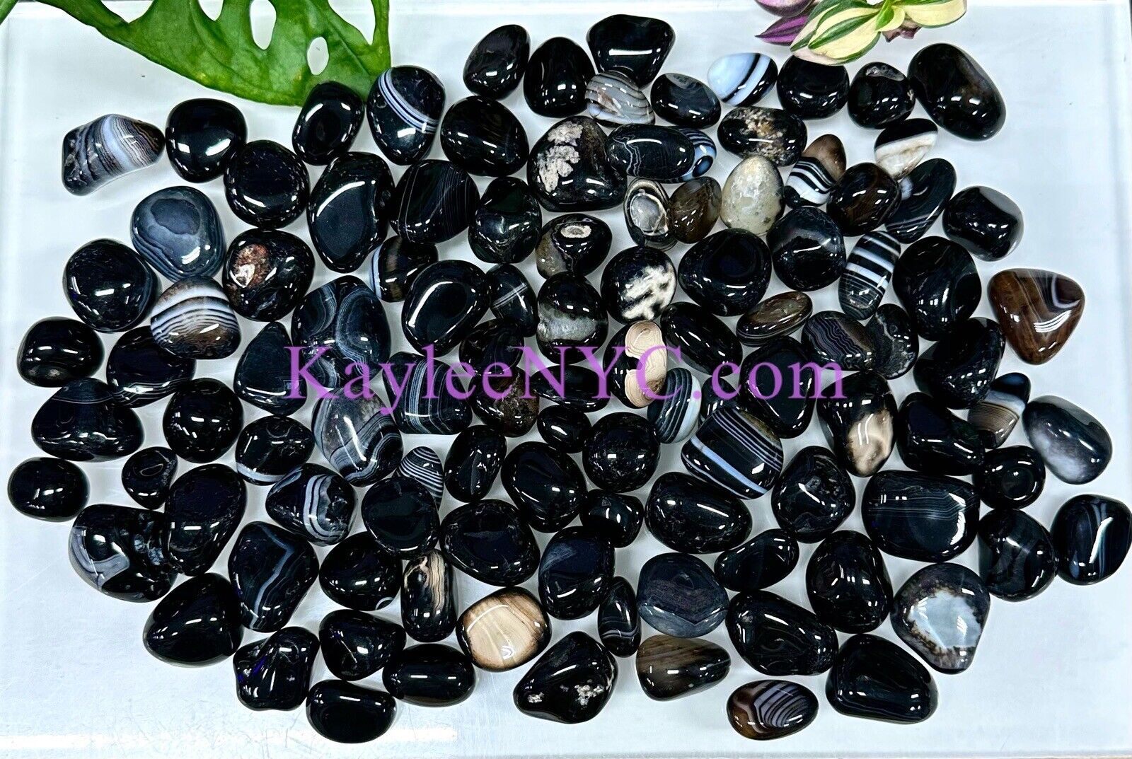 Wholesale Lot 2 Lbs  Natural Black Onyx Tumble Stone Nice Quality Healing
