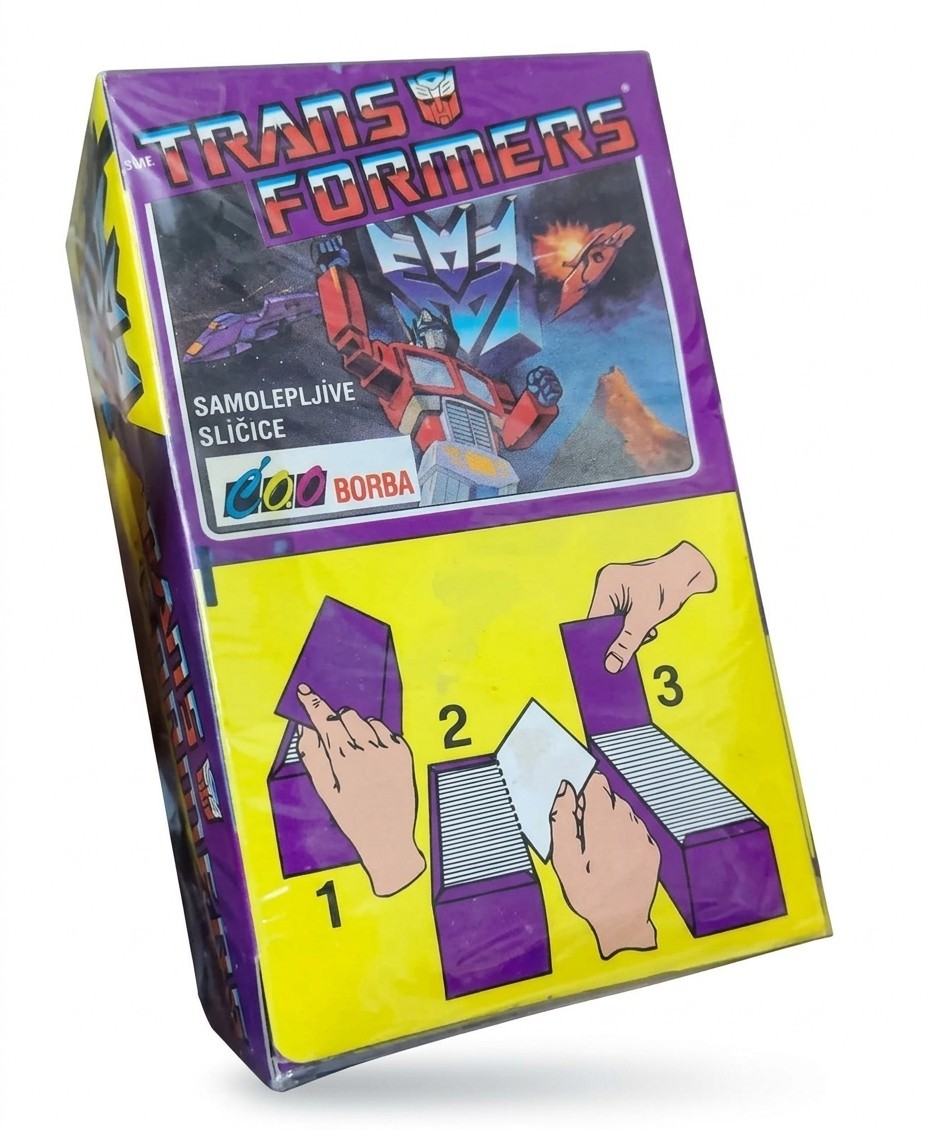 Vintage Transformers Borba Edition Sealed Sticker Box - 100 Packs