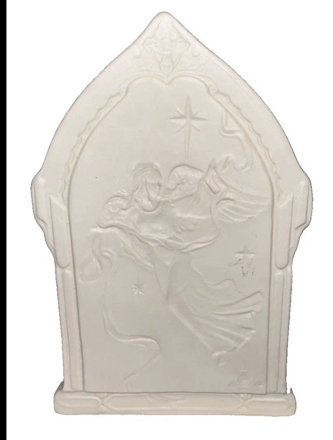 Fun Ceramic Bisque Angel Light Beautiful Angel Wings Figurine Missing Light