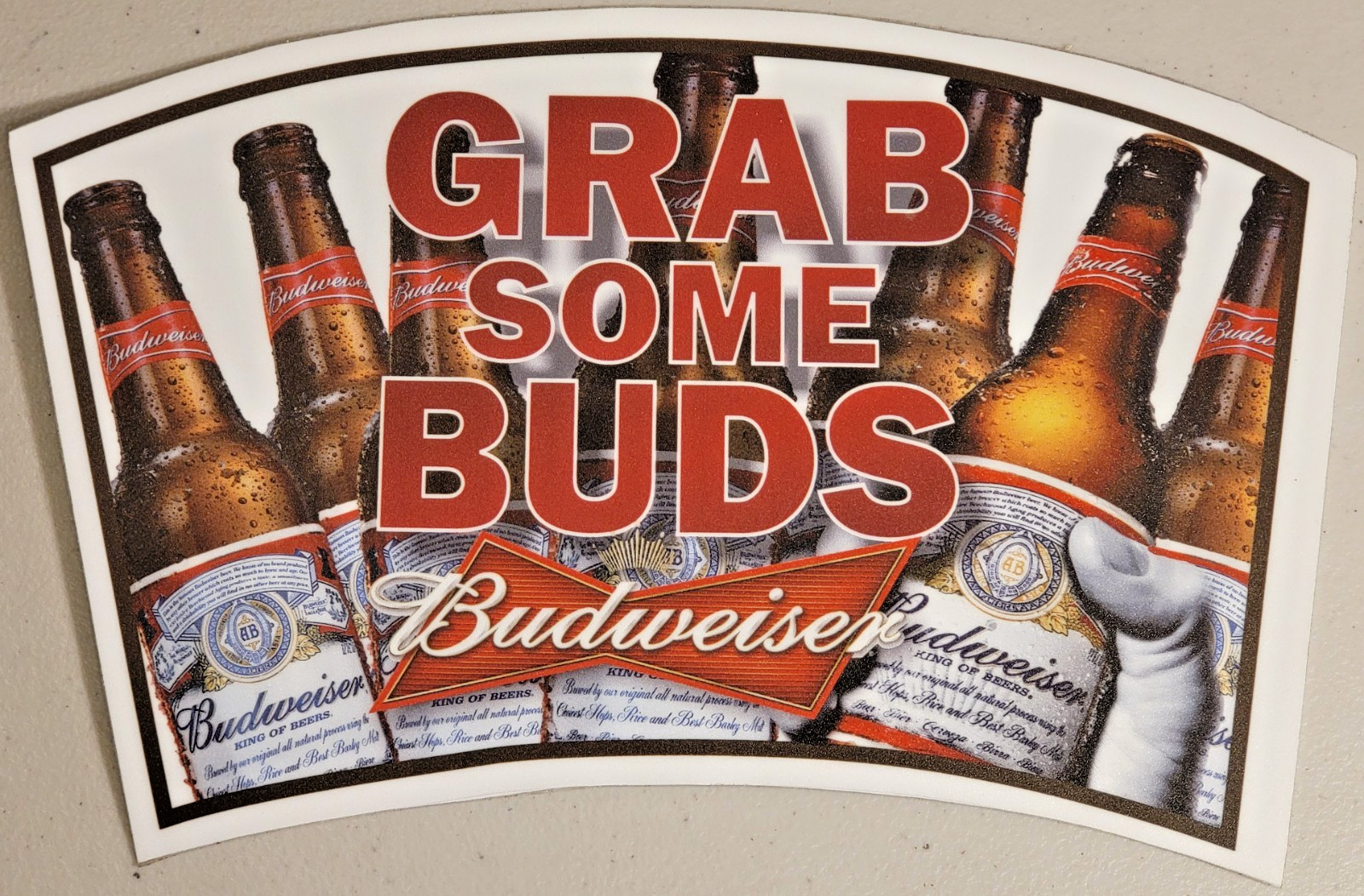 Budweiser Grab Some Buds Huge 5 X 9 Inch Sticker Decal Beer Brewing Brewery New