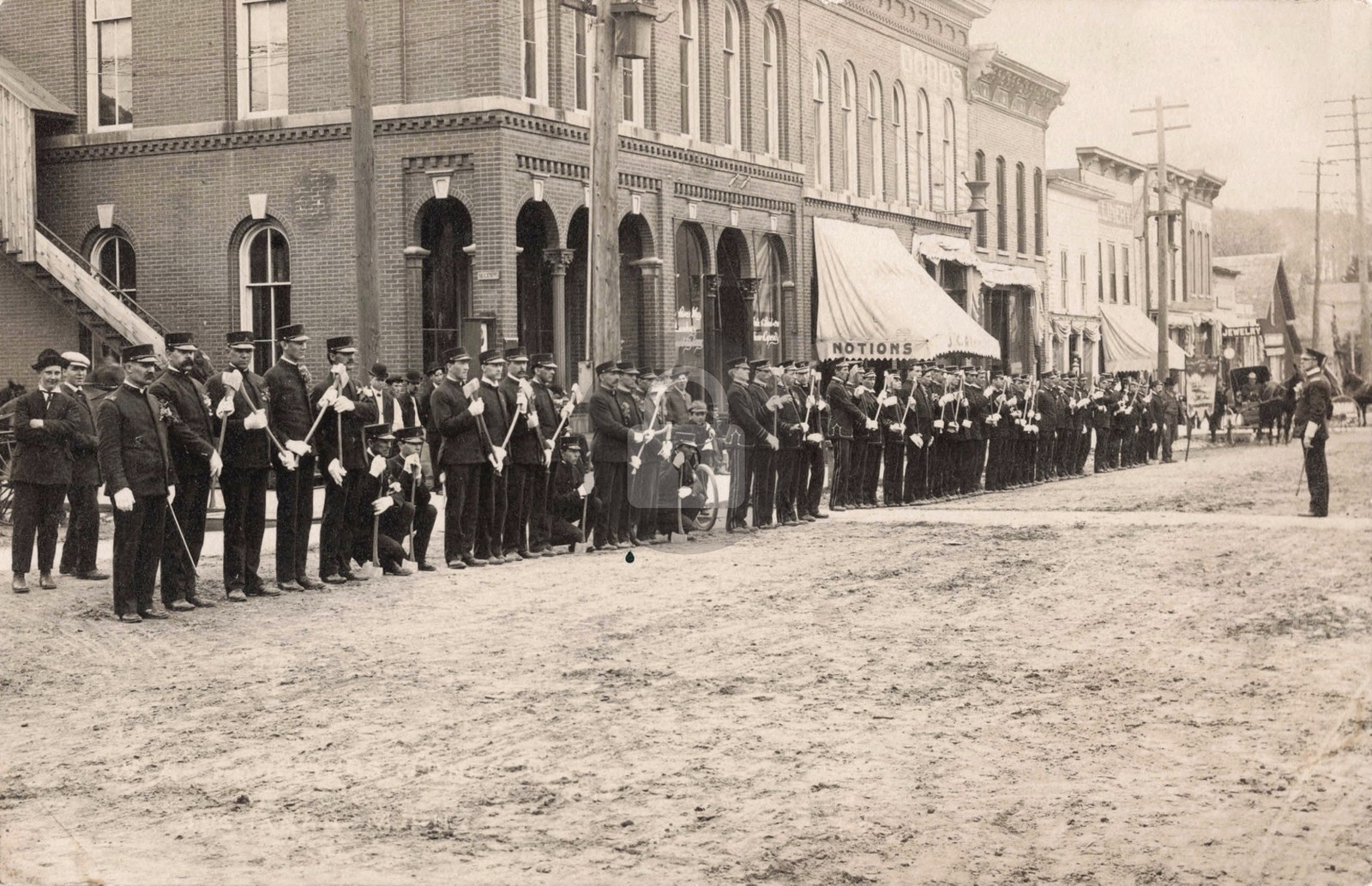 Street View 93rd Battalion at Memorial Day, Buchanan MI 1907 RPPC Postcard COPY Street View 93rd Battalion at Memorial Day, Buchanan MI 1907 RPPC Postcard COPY
