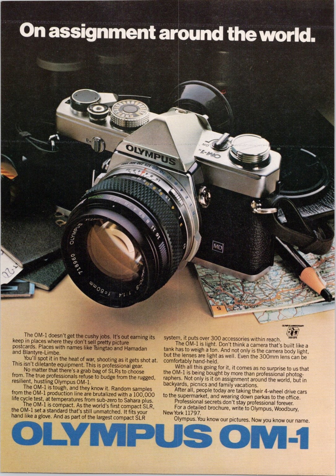 Olympus OM-1 Camera Vintage Magazine Ad 1979 Full Page Photography Print