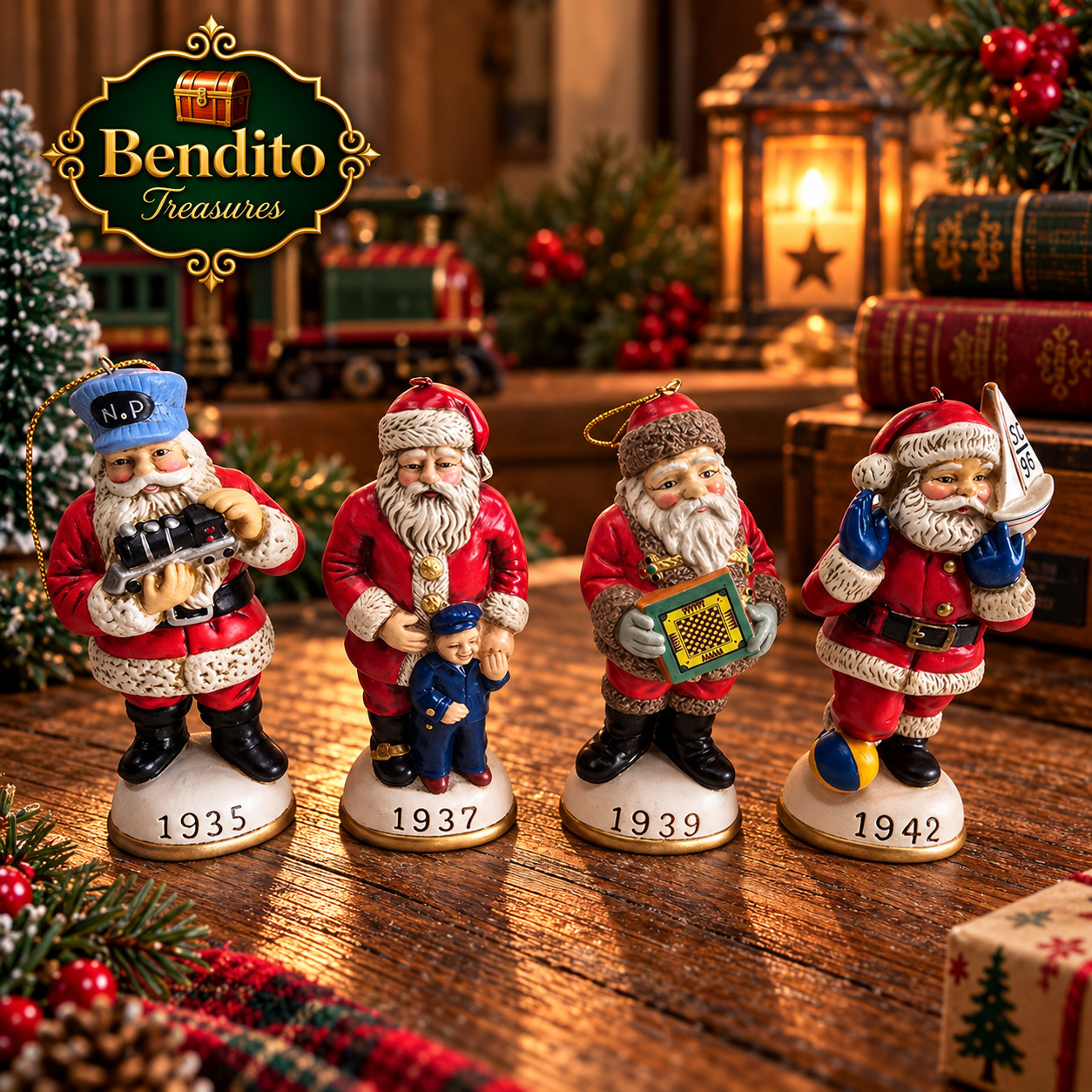 Memories of Santa Figurines Set of 4 1935-1942 Vintage Christmas 5
