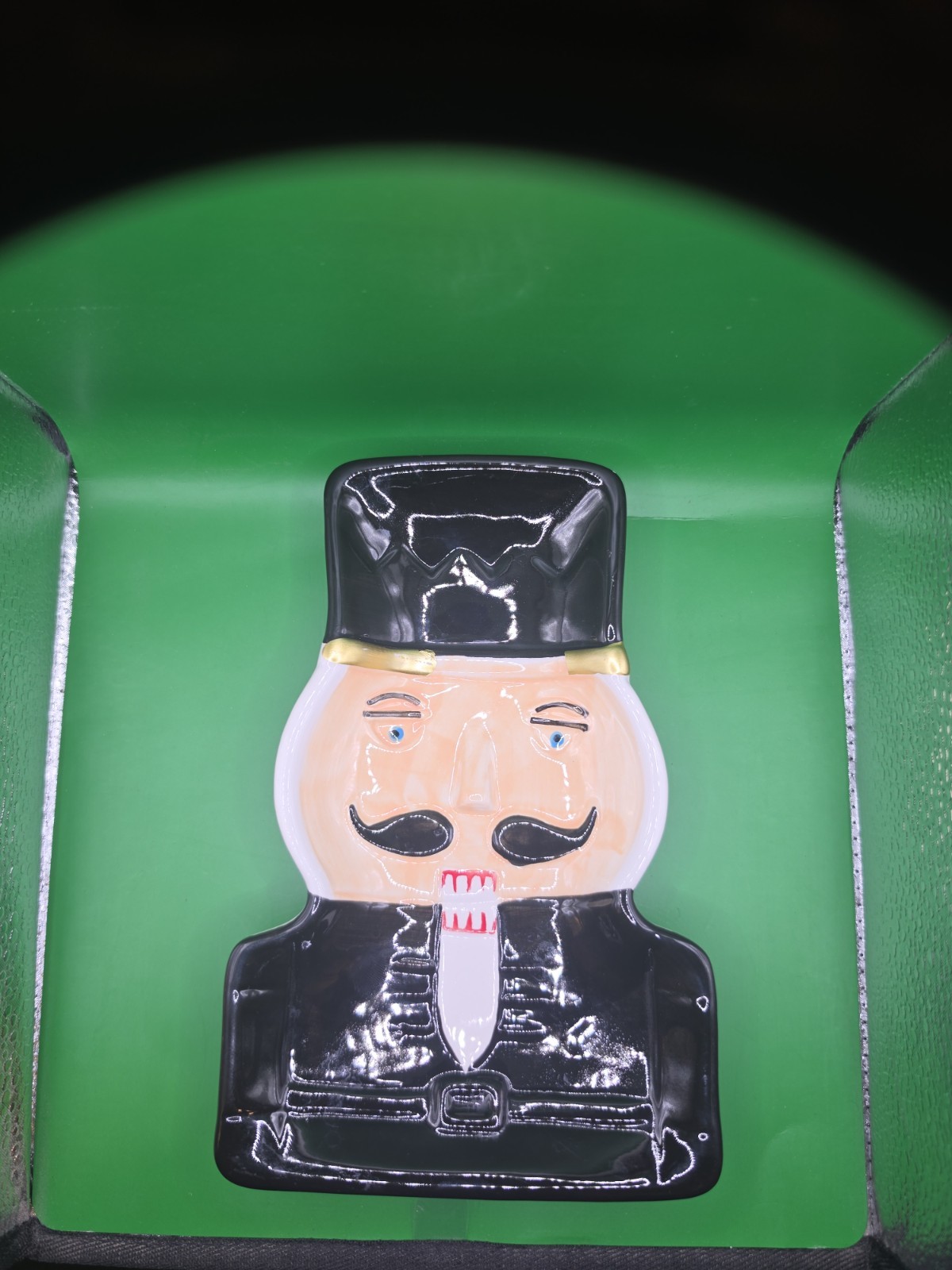 Robert Stanley Home Collection Black & Gold Nutcracker Snack Treat Dish T2pl1