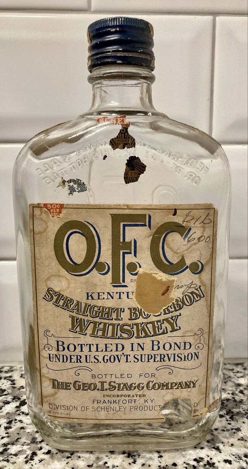 OFC Bourbon Vintage/Antique Bottle All Original