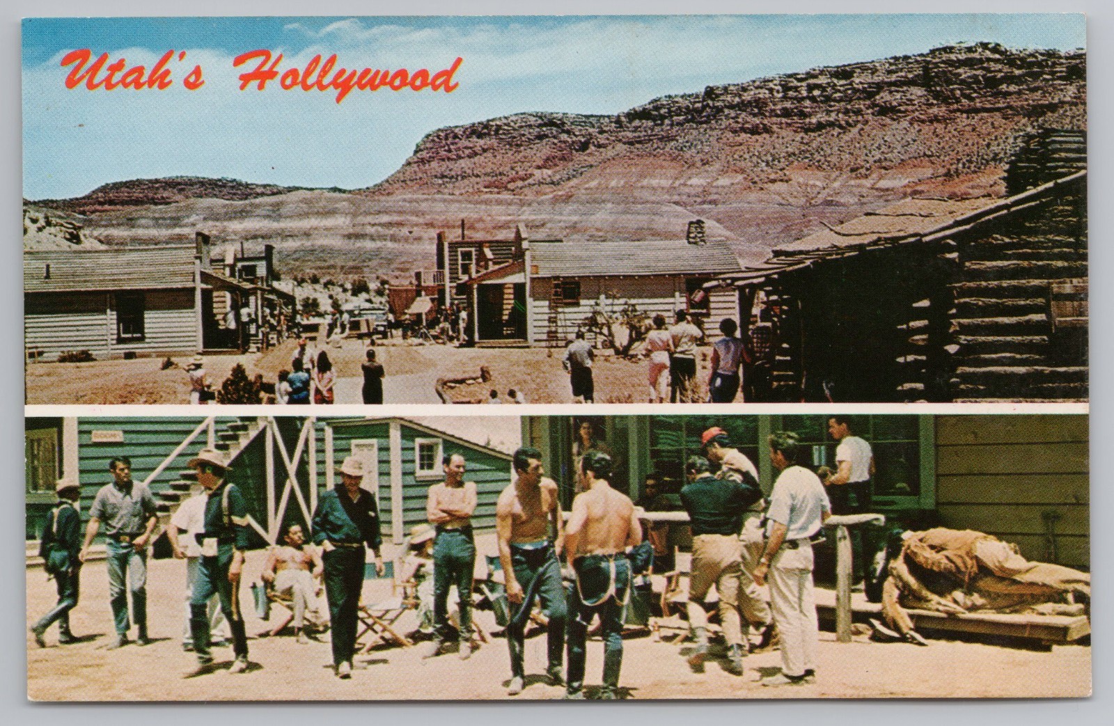 Utah's Hollywood Kanab Movie Set Multi View Postcard Frank Sinatra Dean Martin