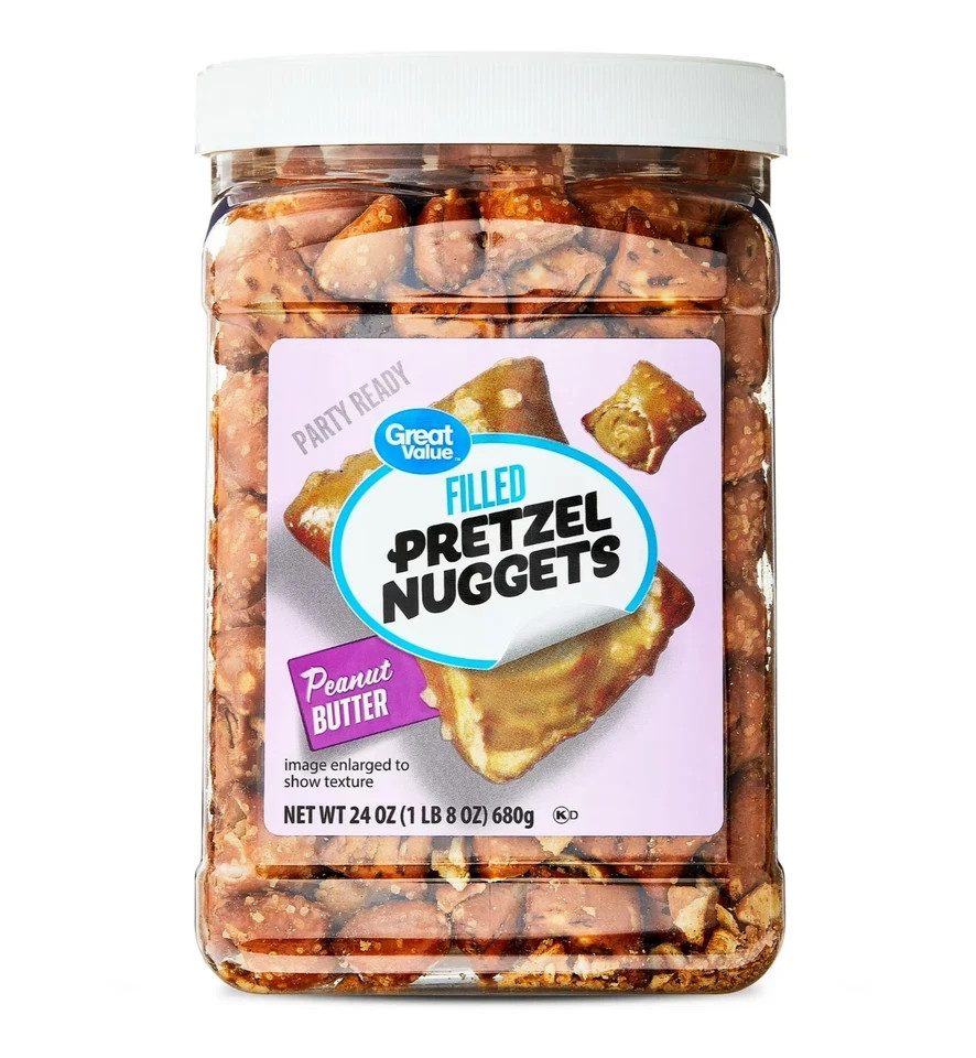 Great Value Peanut Butter Filled Pretzel, 24 oz (Resealable Container)