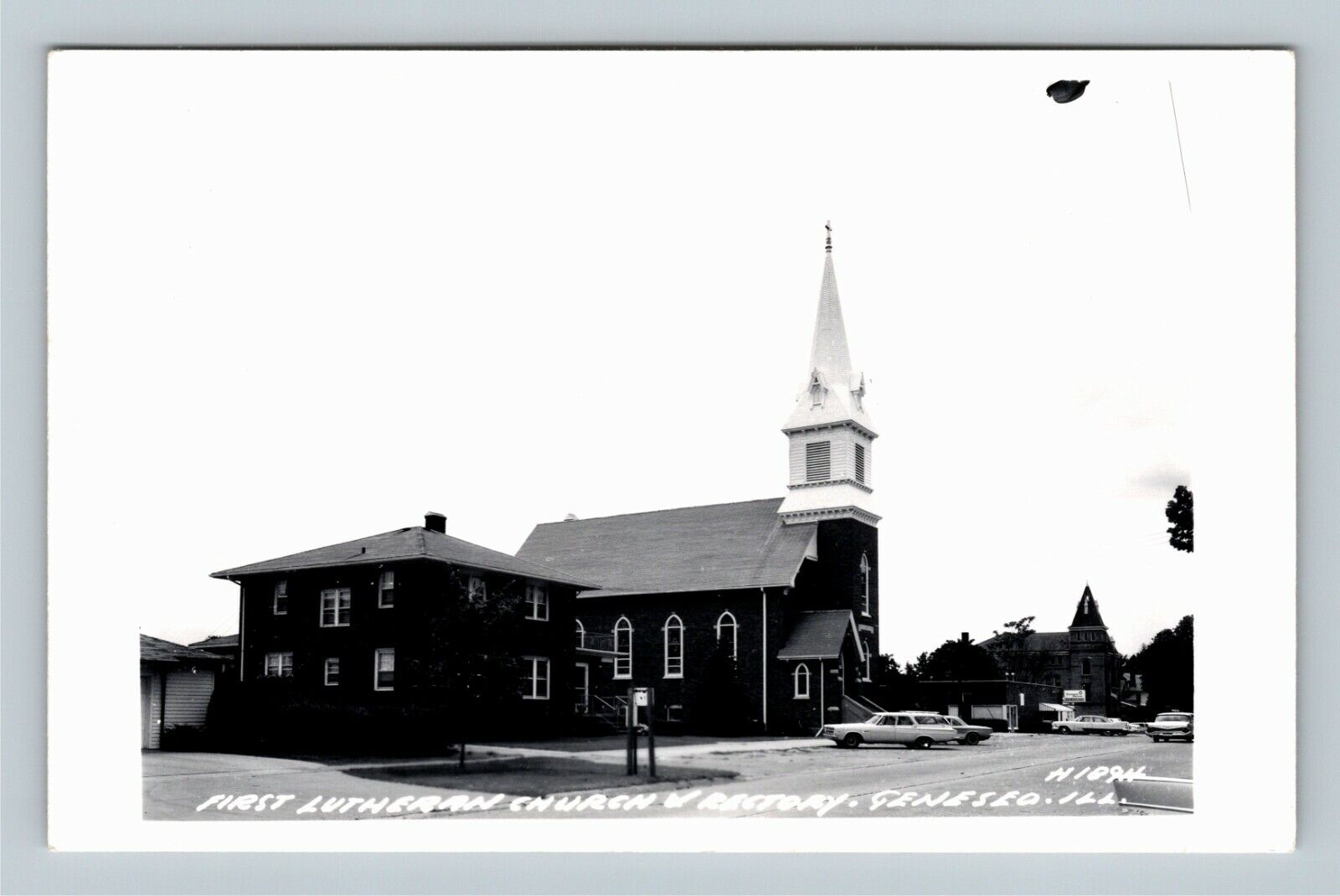 RPPC Geneseo IL First Lutheran Church Rectory Real Photo Illinois Old Postcard
