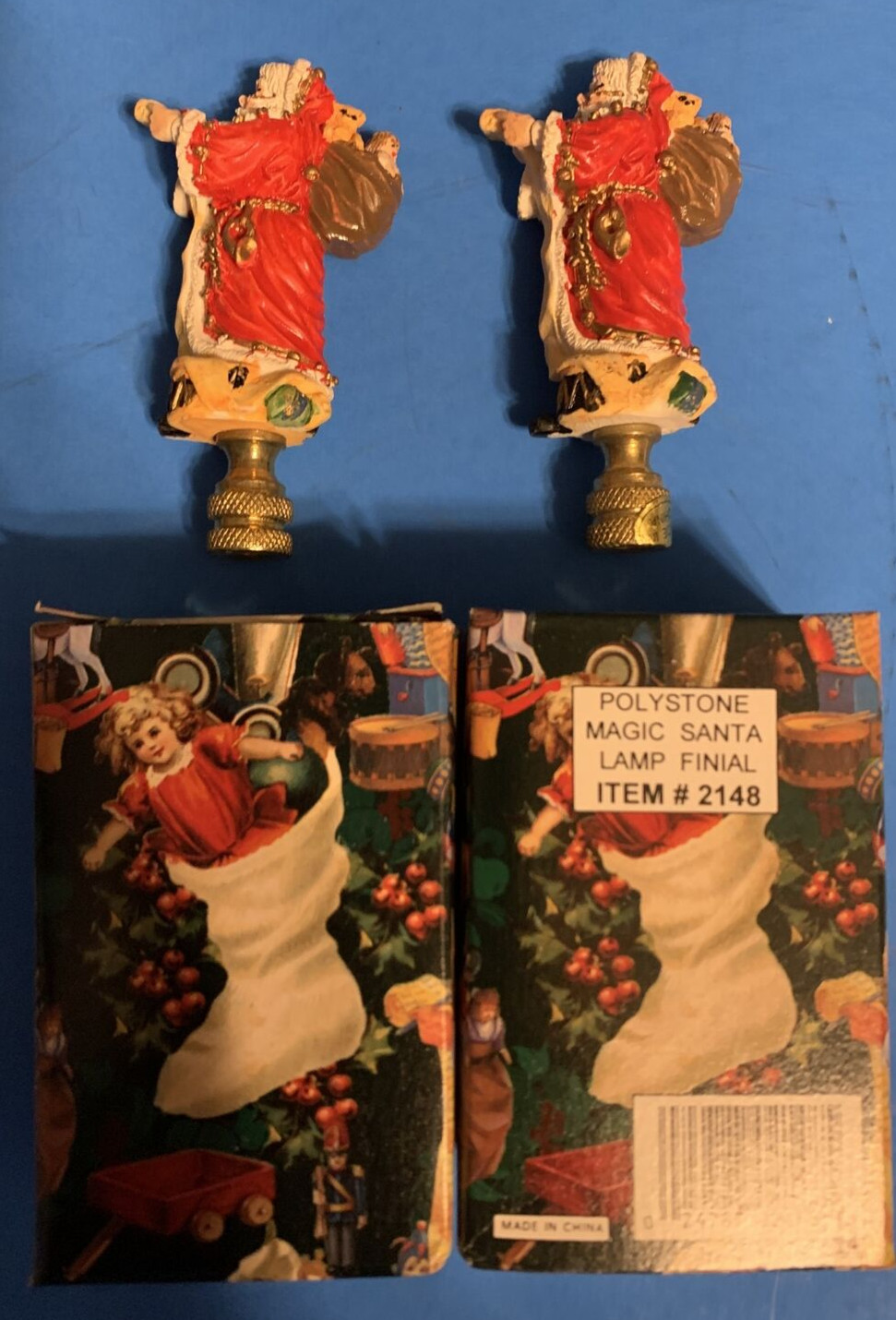 Christmas Santa Claus Lamp Shade Topper Finial Decoration X2 pcs per lot (lot#1)