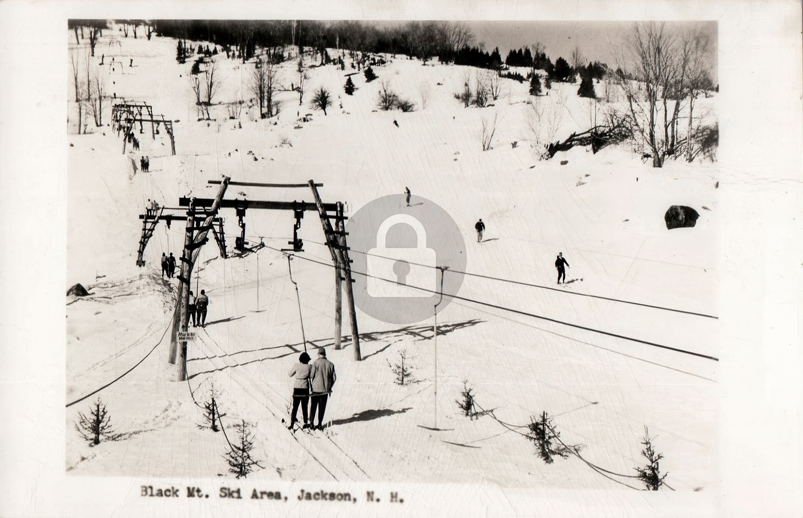 c1950's Black Mt. Ski Area Jackson New Hampshire NH RPPC Photo Postcard COPY c1950's Black Mt. Ski Area Jackson New Hampshire NH RPPC Photo Postcard COPY