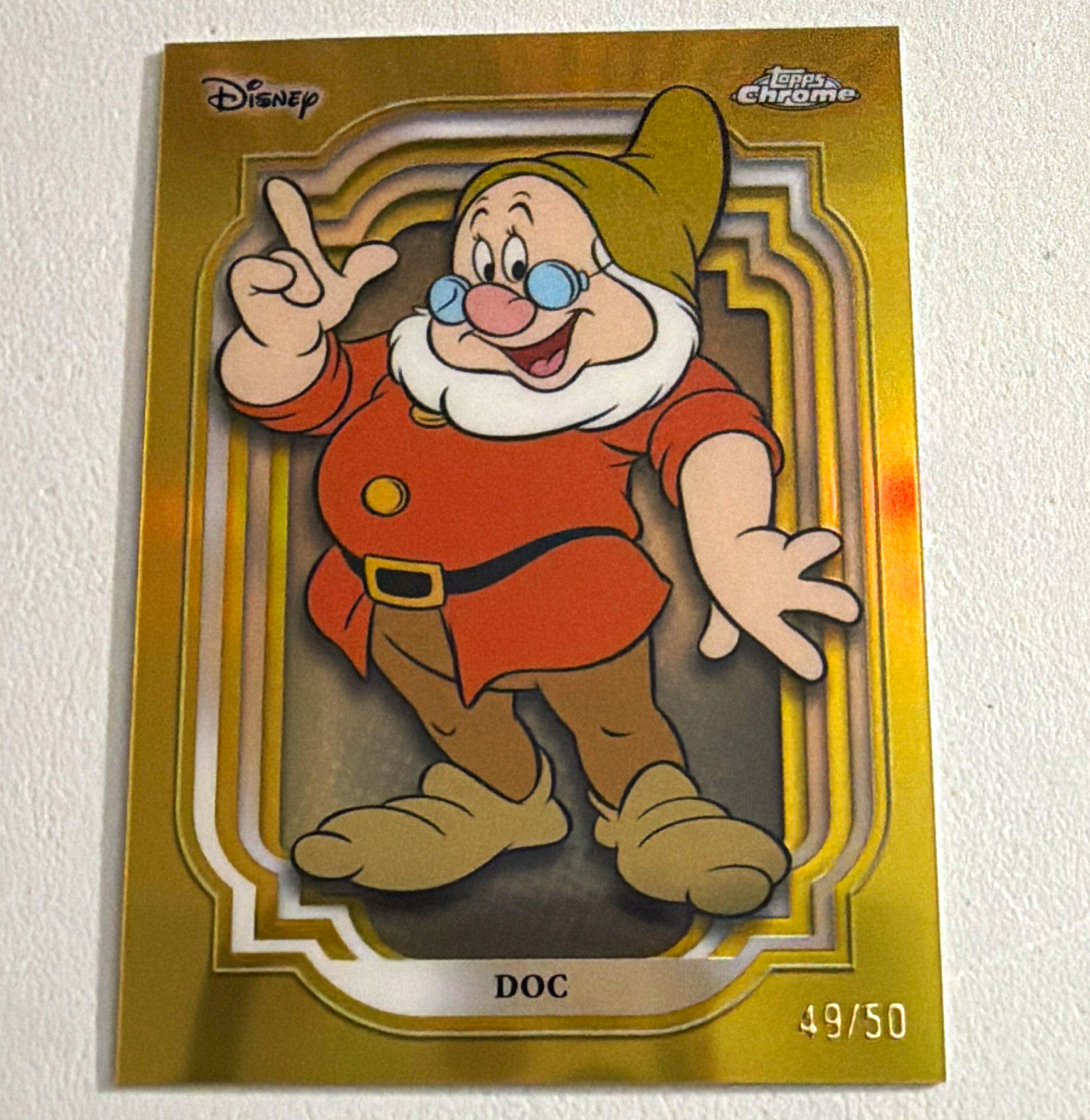Topps 2024 Topps Chrome Disney DOC Gold Refactor #8 49/50 Topps 2024 Topps Chrome Disney DOC Gold Refactor #8 49/50
