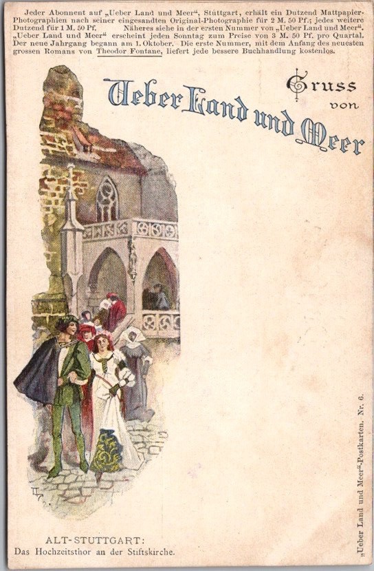 c1900s STUTTGART, Germany Greetings Postcard 