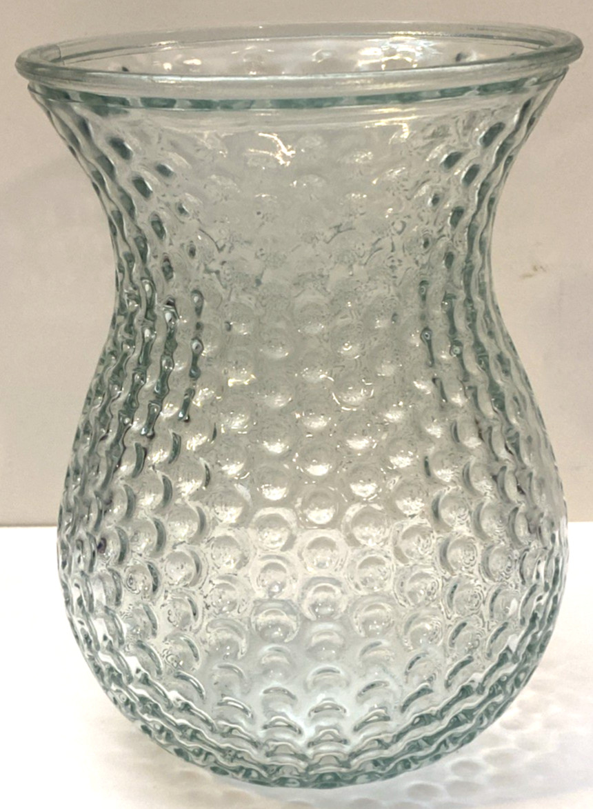 Vintage Clear Hobnail/Bubble Glass Vase - 8\