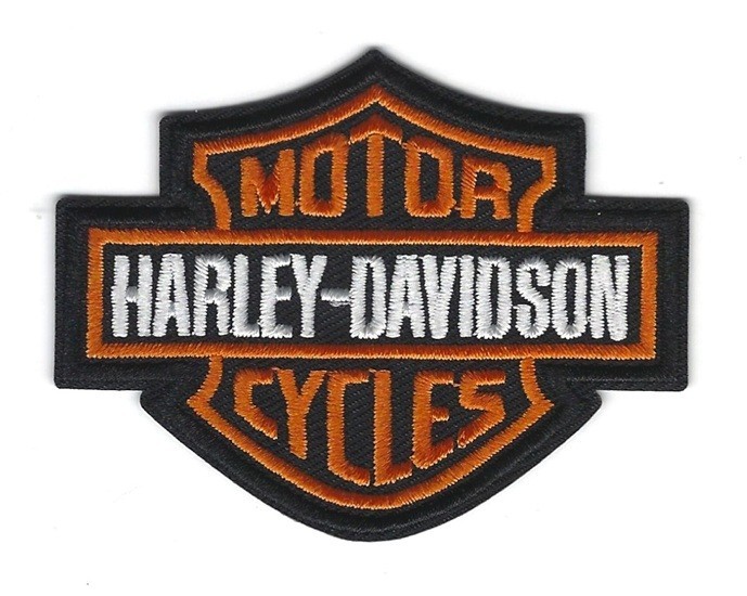 Harley Davidson Motorcycles Iron On Patches Copper Tone Crest Design 3