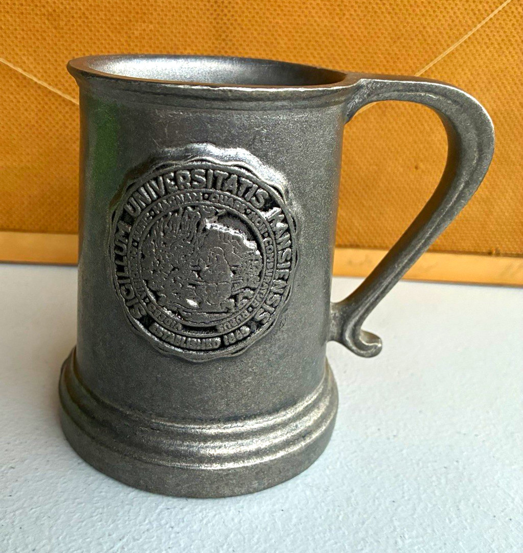 Vintage Wilton Armetale RWP University of Kansas Mug Tankard USA 4.5\