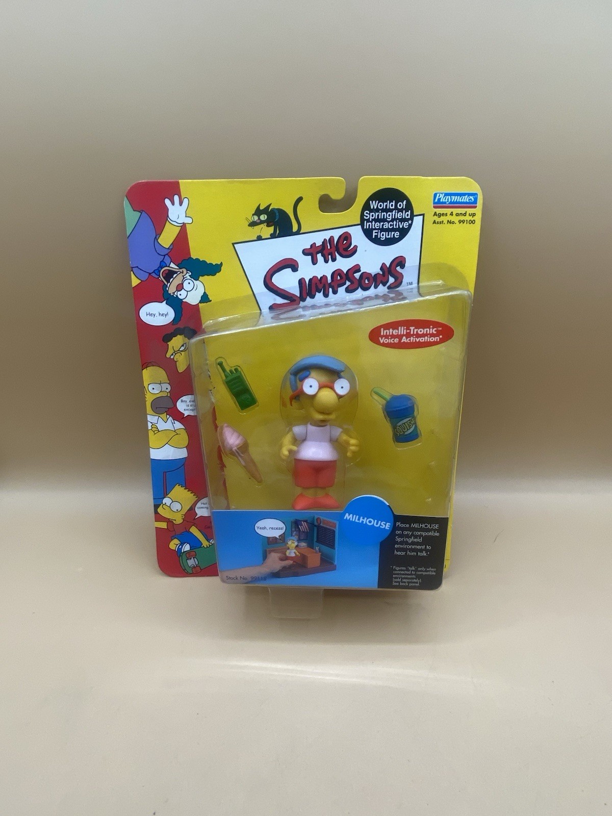 VTG 2000 The Simpsons Milhouse Figure, World of Springfield, Playmates,NIP VTG 2000 The Simpsons Milhouse Figure, World of Springfield, Playmates,NIP