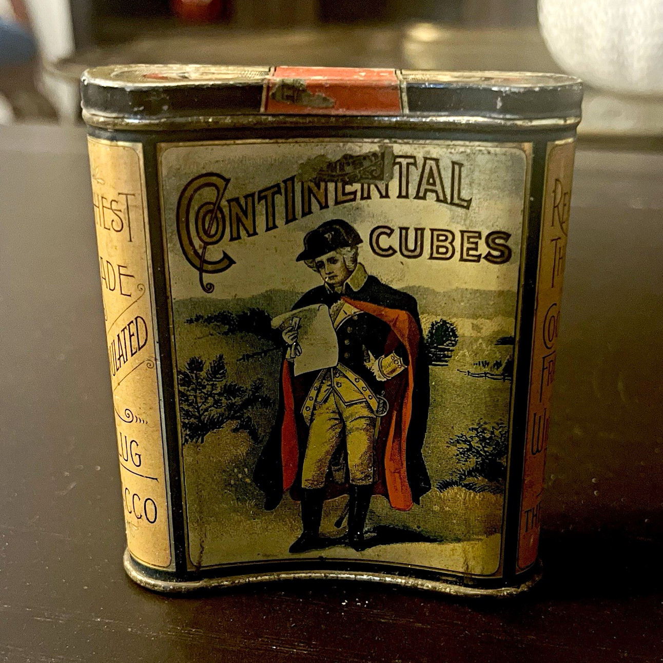 Continental Cubes Granulated Plug Tobacco Tin Vintage Collectible