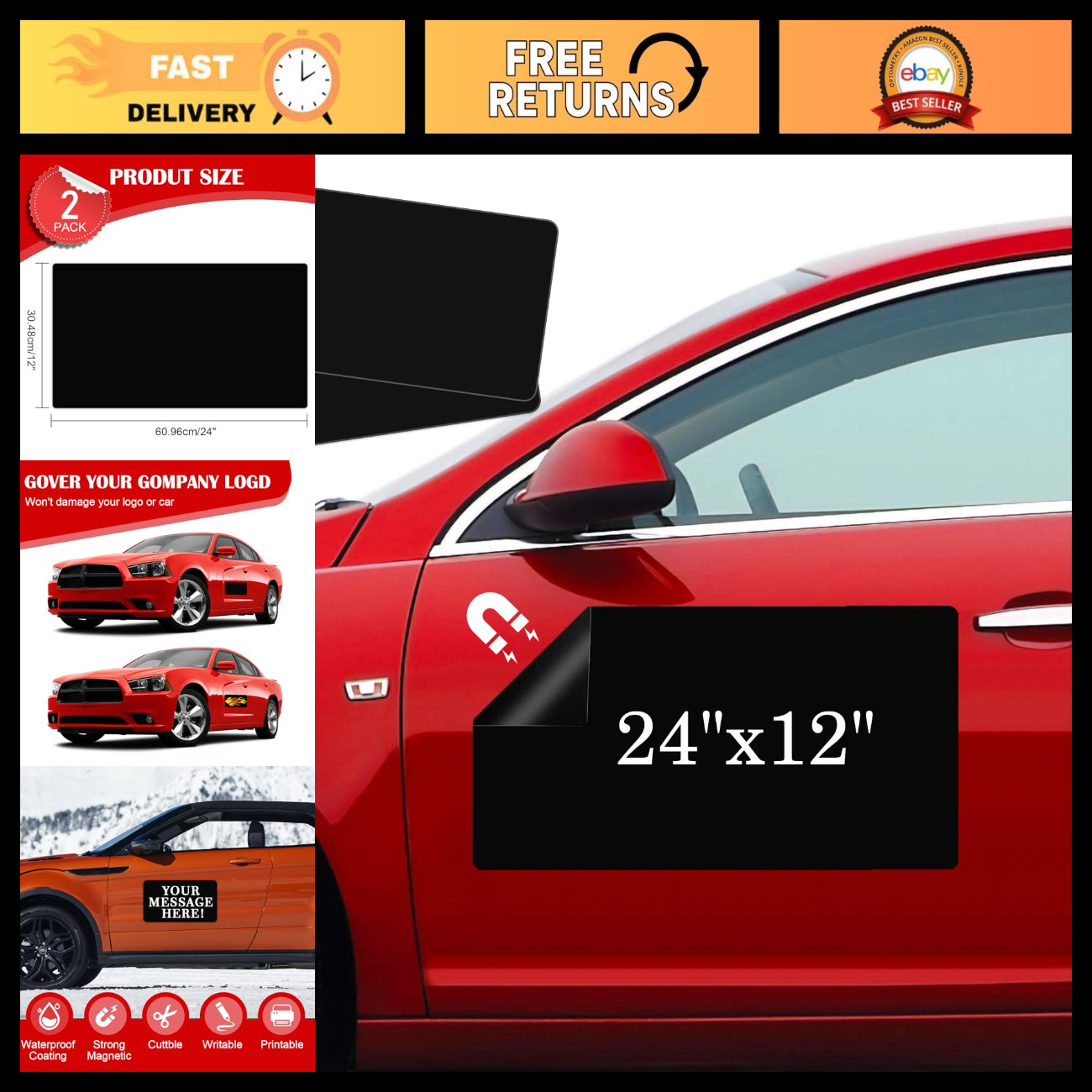 Blank Car Magnets 24\