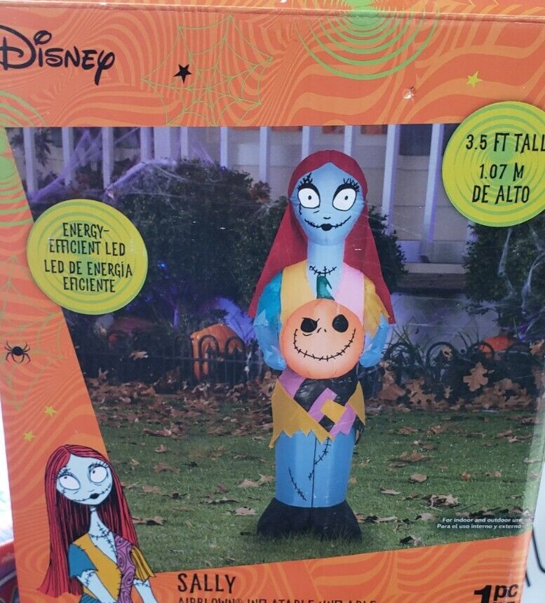 Gemmy 3.5ftNightmare Before Christmas Sally w/ Pumpkin Halloween Inflatable