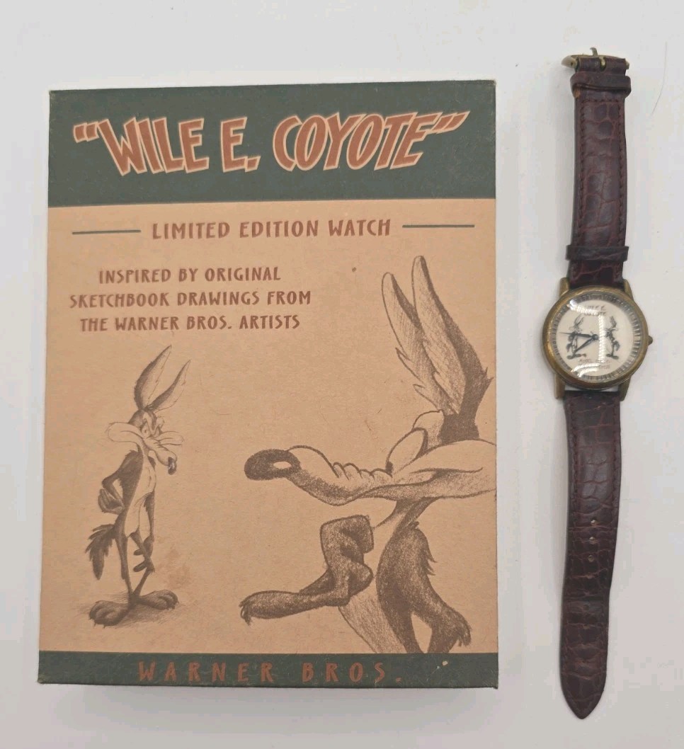 1998 Looney Tunes Limited Edition Wile E. Coyote Sketch Watch RARE  U251