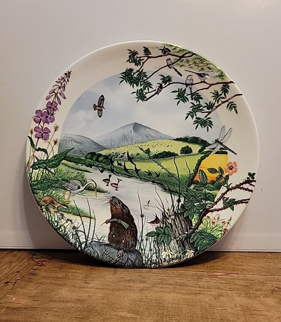 1989 Collectors Plate The Lakeside By Colin Newman Birds Countryside Lake Scene
