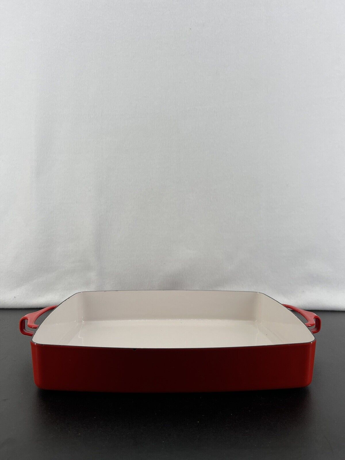 Vintage DANSK KOBEN STYLE Red  Enamel 11x8” Lasagna Casserole Baking Pan Dish