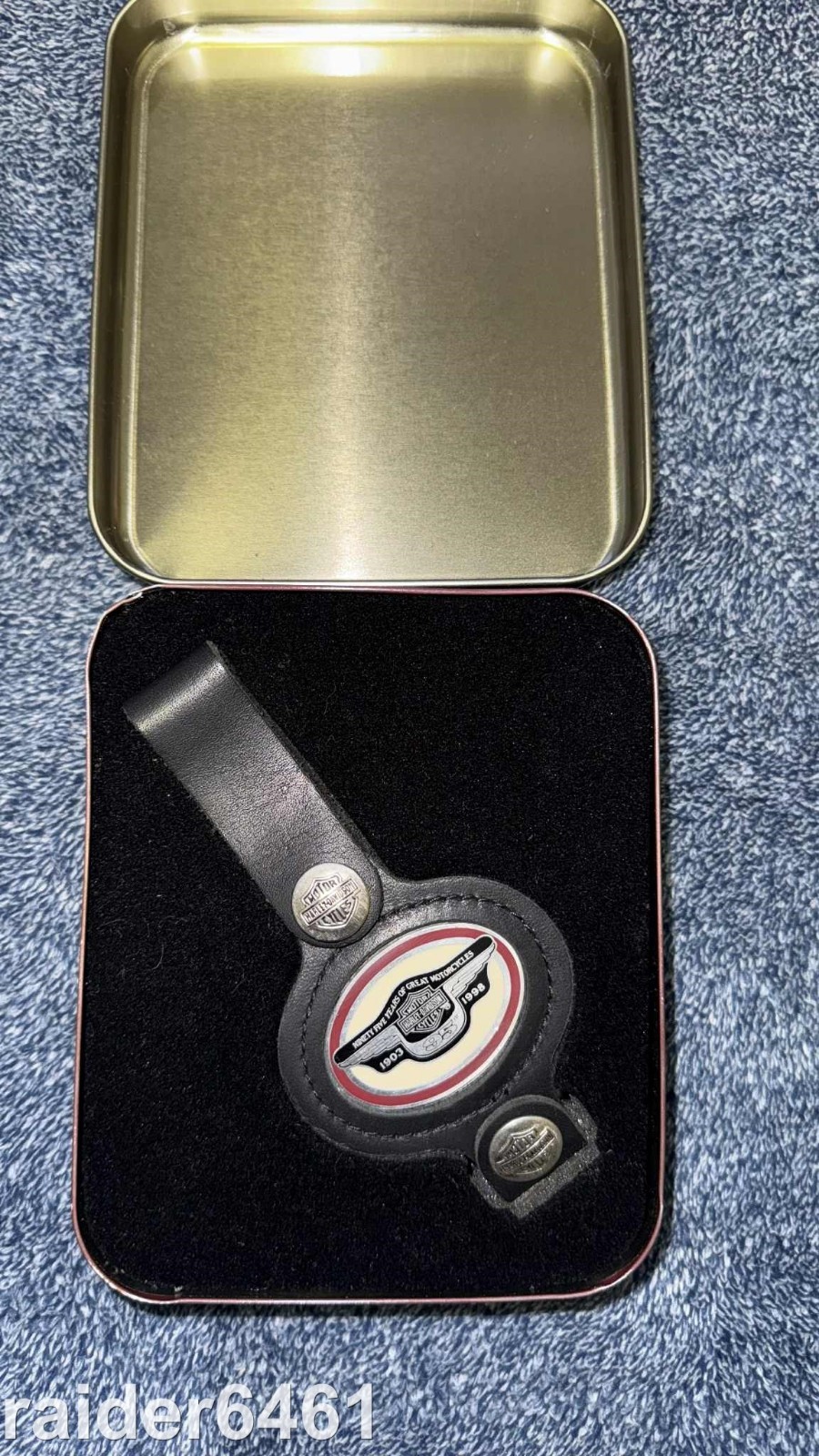 Harley-Davidson 95th 1998 Anniversary Limited Edition Key Fob Black Leather NEW
