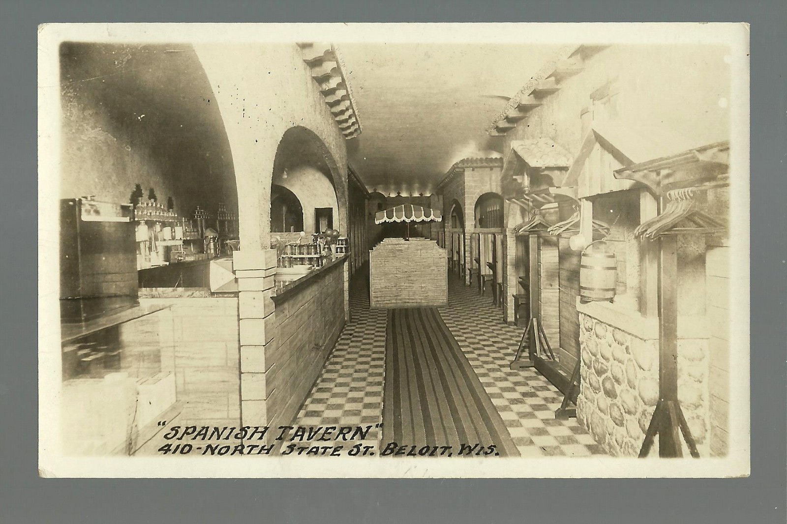 Beloit WISCONSIN RP c1910 INTERIOR BAR Saloon Beer Hall SPANISH TAVERN 