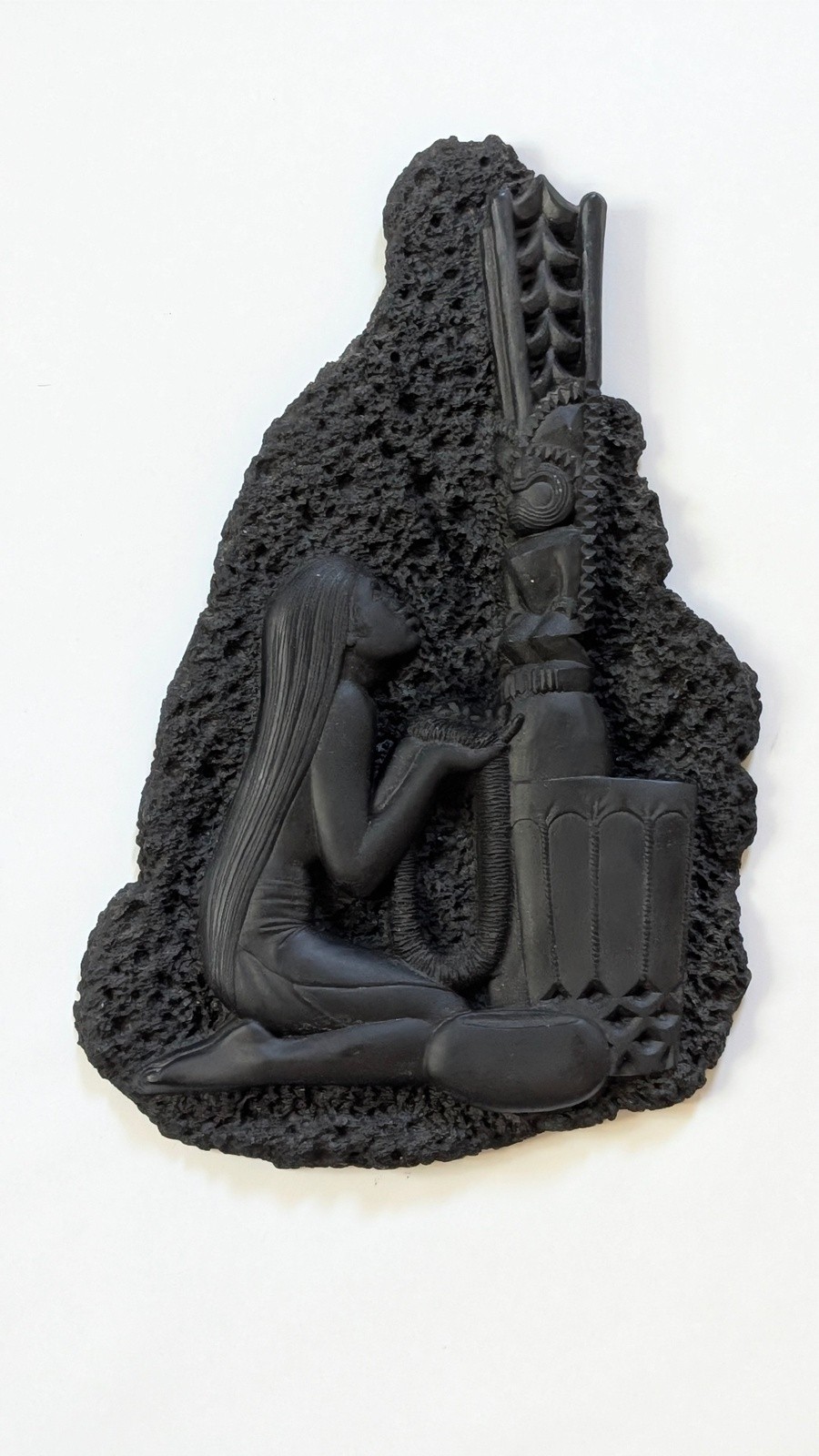 Vintage Coco Joe's Hawaii Lava Plaque The God Lono Maiden Wall Hanging 410