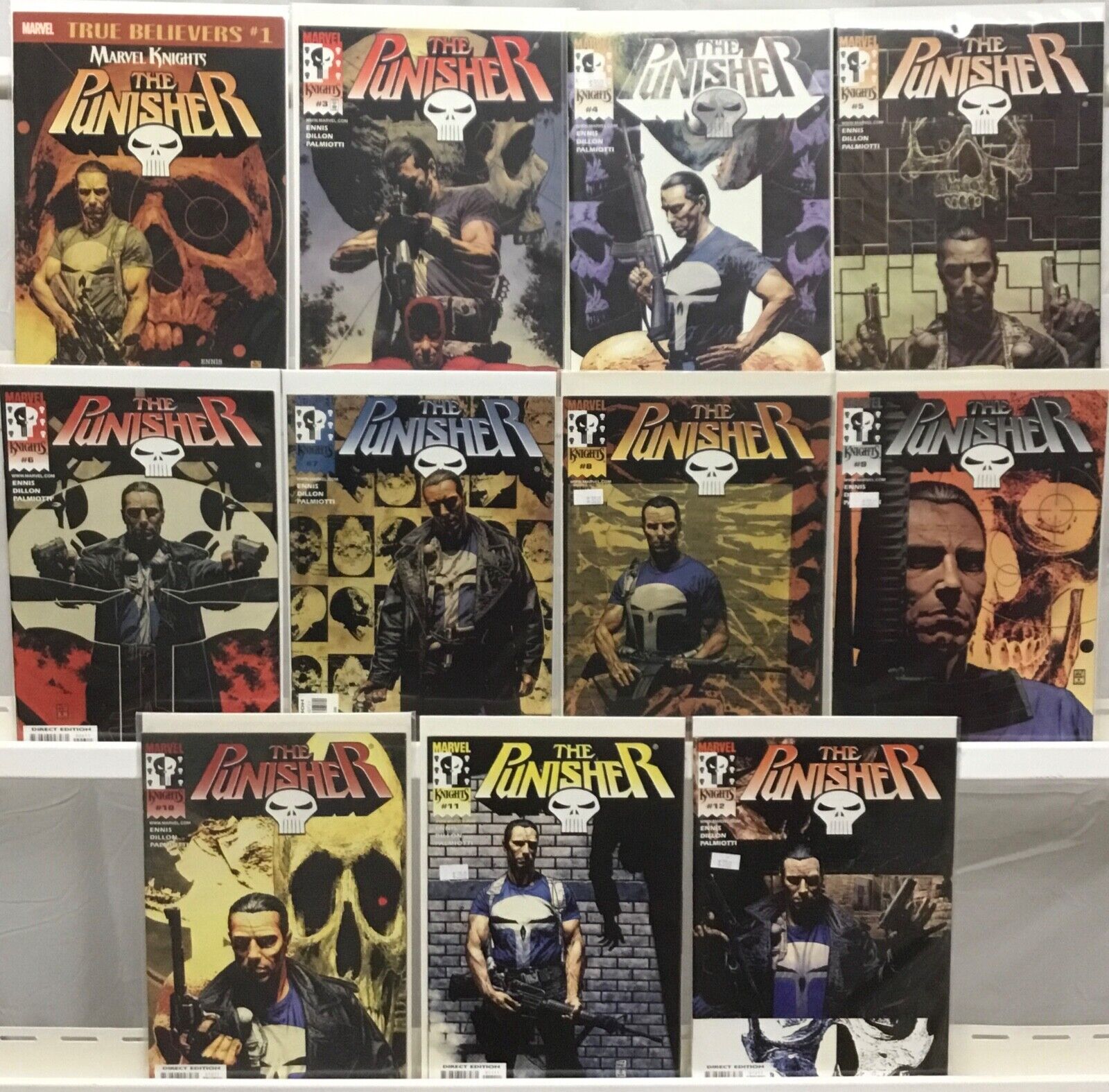 Marvel Comics Marvel Knights The Punisher Run Lot 1-12 Missing #2 - #1 Reprint
