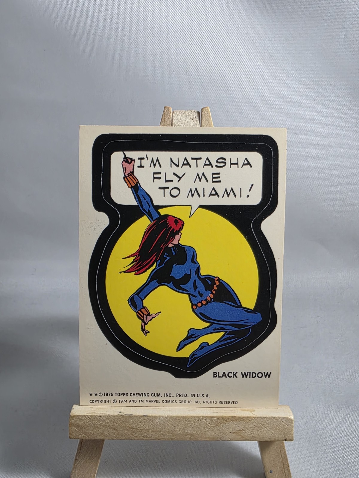 Vintage 1975 Topps Marvel Comic Book Heroes Stickers Black Widdow **2 Asterisks 