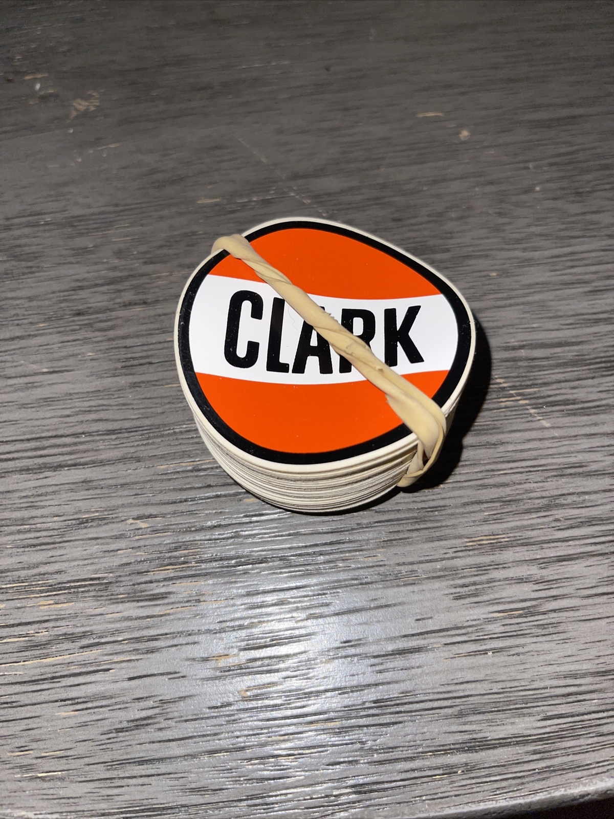 VINTAGE CLARK OIL GAS GASOLINE SUPER HIGH GLOSS OUTDOOR 2.25 INCH DECAL STICKER