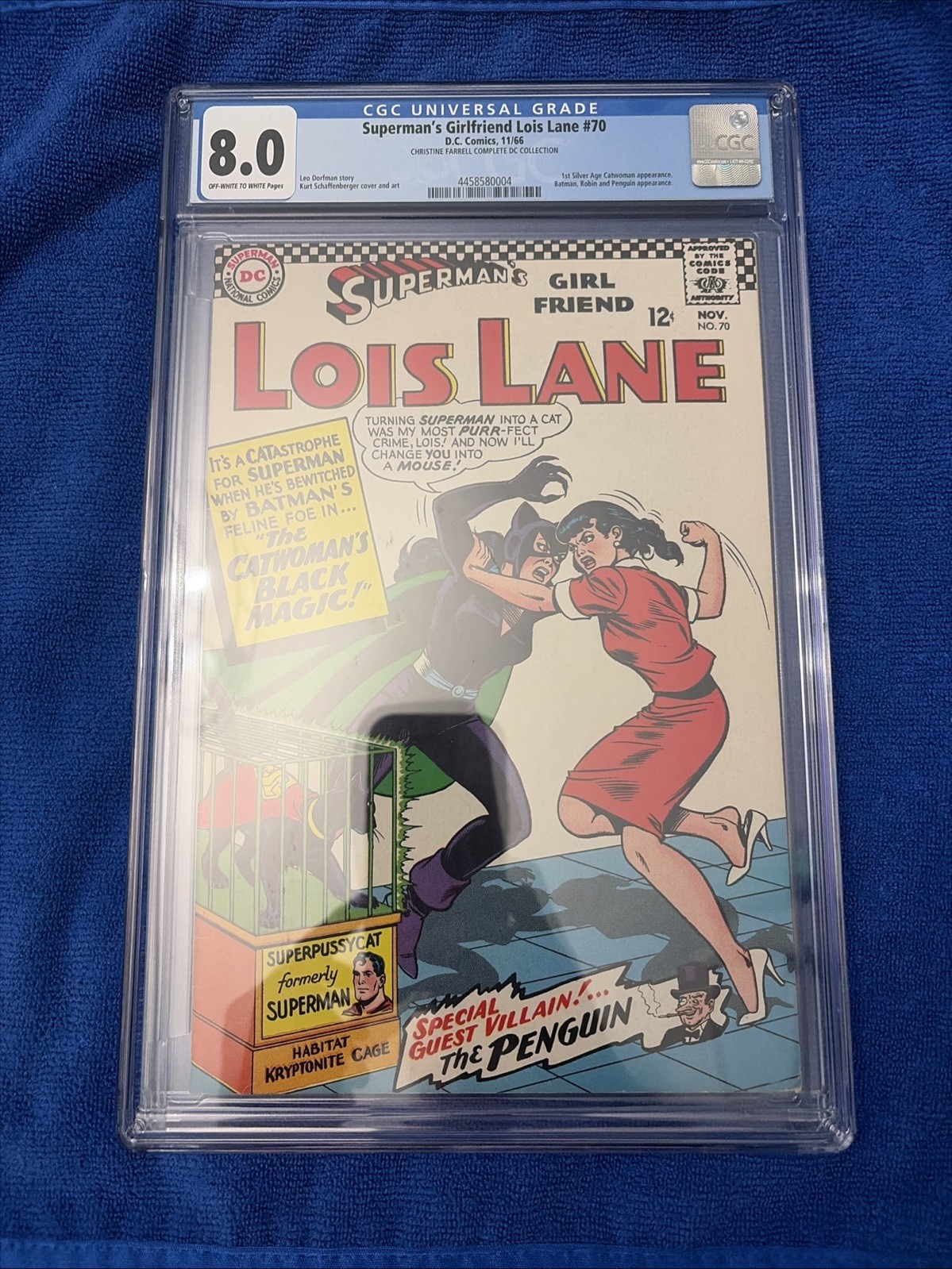 Superman’s Girlfriend Lois Lane #70 CGC 8.0 OW-WP 1st S.A. Catwoman Appearance
