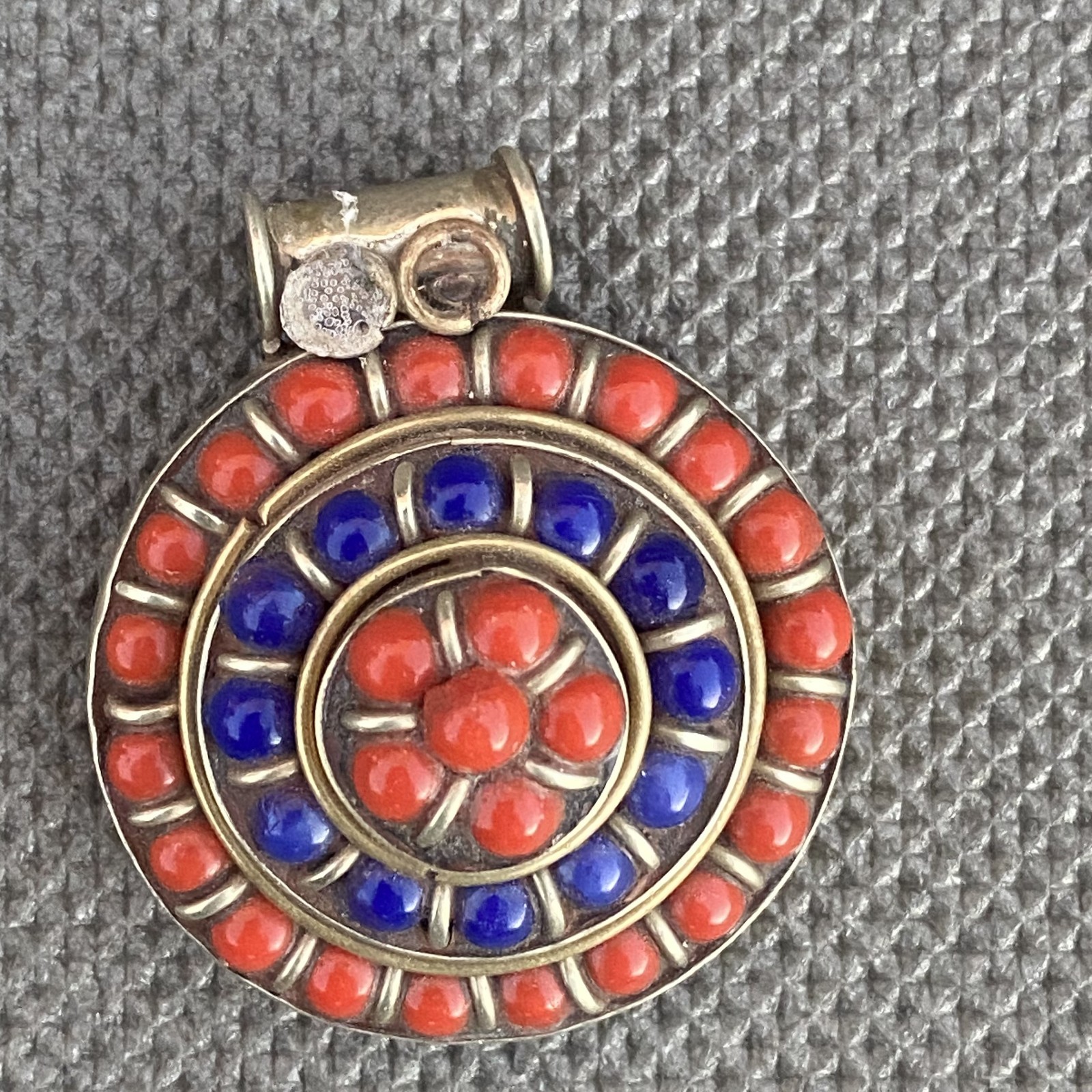 Vintage Moroccan Berber Bedouin Necklace Pendant Red Agate Ethnic African