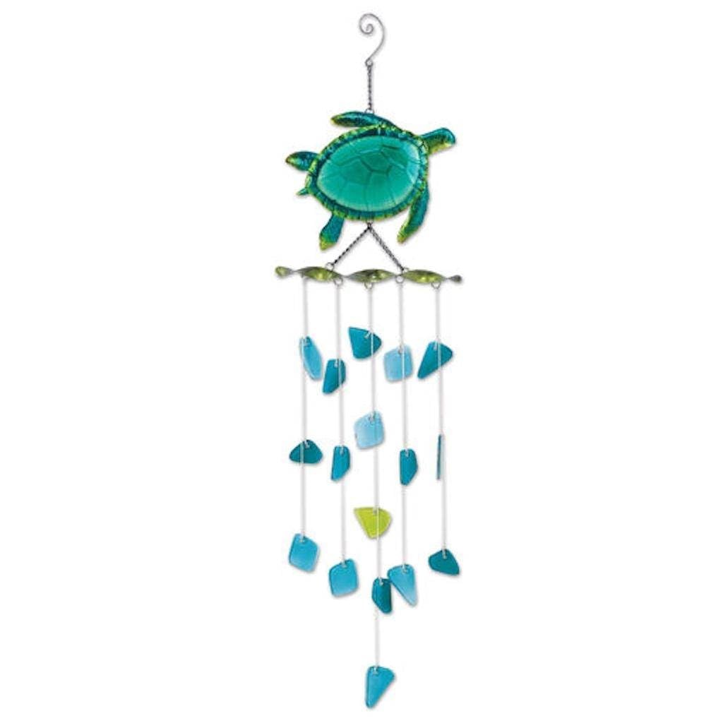 Sunset Vista 92632 Sea Turtle Sun Catcher Wind Chime, 31-inch Length, Turquoise